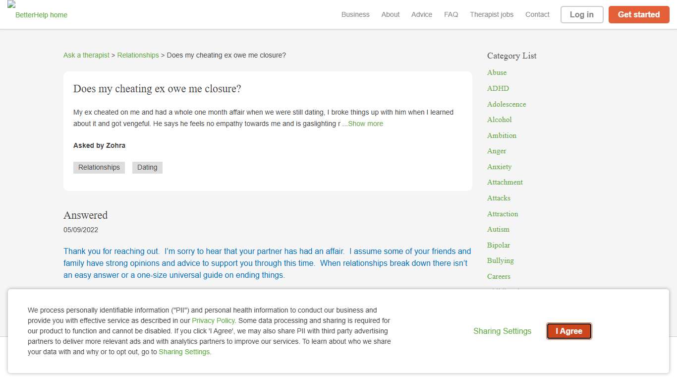 Does my cheating ex owe me closure? BetterHelp